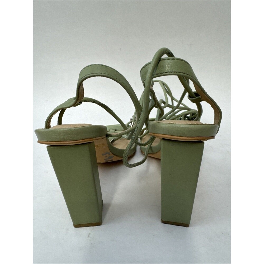 Olivia Ferguson Square Toe Ankle Strap Sandals Heels Size 7 Pistachio Green - Picture 4 of 8